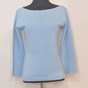 BCBG MaxAzria Sweater Lightweight Blue 3/4 Sleeve